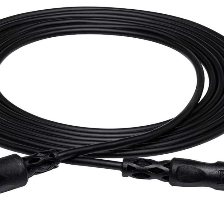 Hosa HPE-310 10-foot headphone extension cable with 1/4 inch TRS connectors, full length view