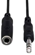 Hosa HPE-325C 25-foot headphone extension cable with 1/4 inch TRS connectors side profile