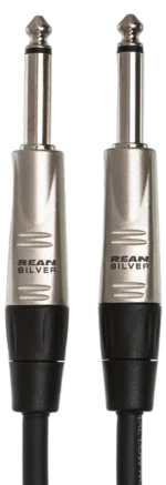 Hosa HPP-010 pro unbalanced interconnect cable with Rean 1/4 inch TS connectors detail view