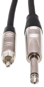 Hosa HPR-020 professional unbalanced interconnect cable with Rean 1/4 inch TS and RCA connectors