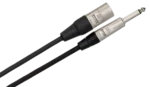 Hosa HPX-005 pro unbalanced interconnect cable showing Rean 1/4 inch TS and XLR male connectors
