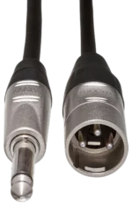 Hosa HPX-010 pro unbalanced interconnect cable connected between audio equipment in studio setup
