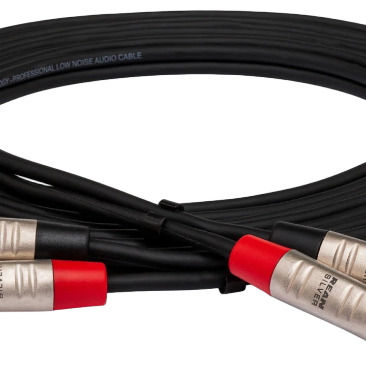 Hosa HRR-003X2 professional stereo RCA interconnect cable with dual RCA connectors, 3 feet length