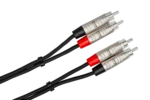 Hosa HRR-010X2 dual RCA to RCA stereo interconnect cable with gold-plated connectors, 10-foot length