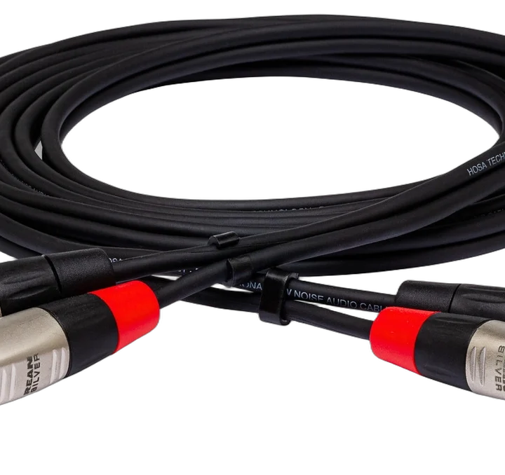 Hosa HSS-003X2 pro stereo interconnect cable with dual RCA to 1/4 inch TRS connectors