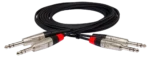 Hosa HSS-010X2 pro stereo interconnect cable with dual RCA to 1/4 inch TRS connectors, 10 feet