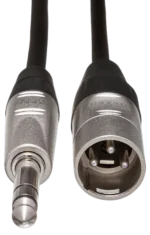 Hosa HSX-030 30ft balanced interconnect cable connected between professional audio equipment in studio setup