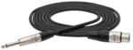 Hosa HXP-010 pro unbalanced interconnect cable with Rean XLR female and 1/4 inch TS connectors
