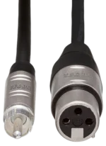 Hosa HXR-003 pro unbalanced interconnect cable with Rean XLR female to RCA connectors in studio setup