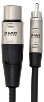 Hosa HXR-015 pro unbalanced interconnect cable with Rean XLR female to RCA connectors, 15-foot length