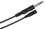 Hosa MHE-325 headphone adapter cable showing 3.5mm TRS and 1/4 inch TRS connectors