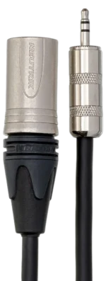 Hosa MMX-115 camcorder microphone cable with 3.5mm TRS and Neutrik XLR male connectors