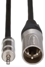 Hosa MMX-125 camcorder microphone cable connected to professional audio equipment in studio application