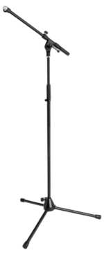 Hosa MSB-521BK black tripod microphone stand base with rubber feet and adjustment knobs