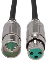 Hosa MSC-010 XLR microphone cable connected to professional studio microphone and mixer in recording application