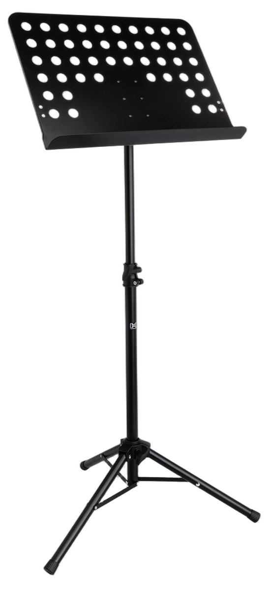 Hosa MUS-439 Music Stand Conductor-Style Folding Base Hosa MUS-439 conductor-style music stand with black folding base and adjustable sheet music holder