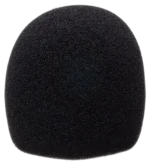 Hosa MWS-225 black microphone windscreen foam cover mounted on studio microphone