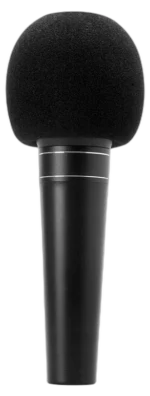 Hosa MWS-225 black microphone windscreen showing foam construction and acoustic design