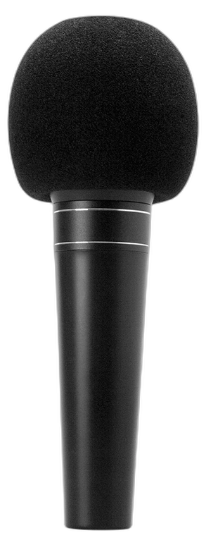 Hosa MWS-225 Microphone Windscreen Black Feature Hosa MWS-225 black microphone windscreen showing foam construction and acoustic design