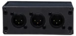 Hosa MXL-369 three-point XLR patch bay module shown from side profile angle