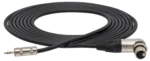 Hosa MXM-015 camcorder microphone cable with Neutrik XLR female connector and 3.5mm TRS jack, 15-foot length side profile