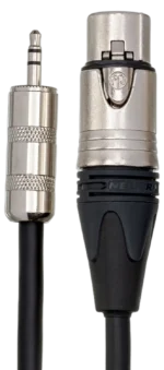 Hosa MXM-025 camcorder microphone cable with Neutrik XLR female and 3.5mm TRS connectors
