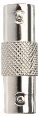 Hosa NBN-302 75-ohm BNC to BNC coupler connected in professional audio cable application