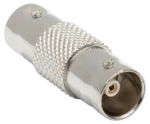 Hosa NBN-302 75-ohm BNC to BNC coupler connector, front view showing dual BNC ports