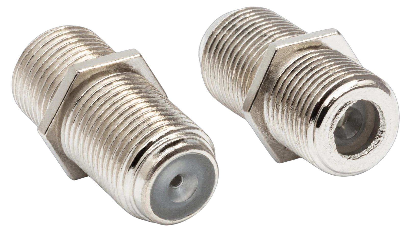 Hosa NFF-339 75-Ohm F Connector Couplers Pair Hosa NFF-339 75-ohm F-type female to female connector couplers two-piece set