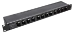 Hosa PDR-369 12-point de-normalled patch bay with XLR female to male connectors front panel