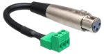 Hosa PHX-106F-BULK low-voltage adapter cable with XLR female connector and PHX3M male connector, 6-inch length