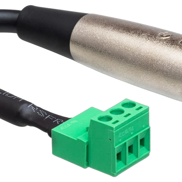 Hosa PHX-106F-BULK low-voltage adapter cable with XLR female connector and PHX3M male connector, 6-inch length