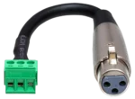 Hosa PHX-106F-BULK low-voltage adapter cable with XLR female connector and PHX3M termination