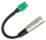 Hosa PHX-106M low-voltage adapter cable showing PHX3M connector and XLR male termination detail
