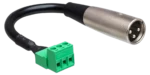 Hosa PHX-106M low-voltage adapter cable with PHX3M to XLR male connectors, 6-inch length