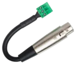 Hosa PHX-206F-BULK low-voltage adapter showing XLR female connector and PHX3F termination detail