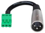 Hosa PHX-206M-BULK low-voltage adapter with PHX3F to XLR male connectors, 6-inch cable