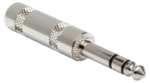 Hosa PLG-025S 1/4 inch TRS stereo connector with gold-plated contacts and black housing