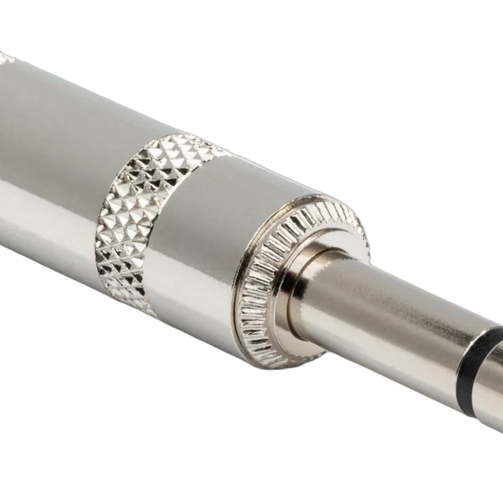 Hosa PLG-025S 1/4 inch TRS stereo connector with gold-plated contacts and black housing