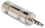 Hosa PLG-035-BULK 3.5mm TRS stereo connector with gold-plated contacts and black housing