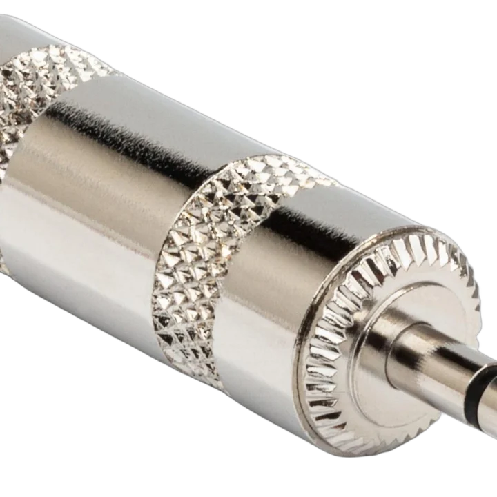 Hosa PLG-035-BULK 3.5mm TRS stereo connector with gold-plated contacts and black housing