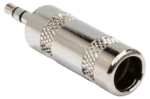 Hosa PLG-035-BULK 3.5mm TRS connector showing gold-plated contacts and professional construction