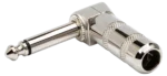 Hosa PRG-370 right-angle 1/4 inch TS connector showing threaded barrel and contact detail
