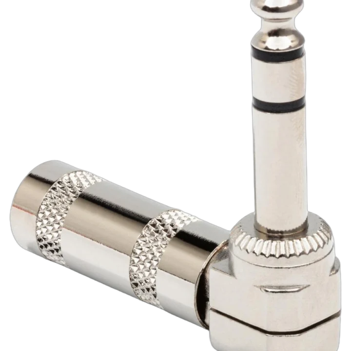 Hosa PRG-370S right-angle 1/4 inch TRS connector with gold-plated contacts and black housing