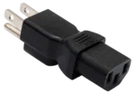 Hosa PWA-421 power adapter featuring IEC C13 inlet and NEMA 5-15P plug connectors