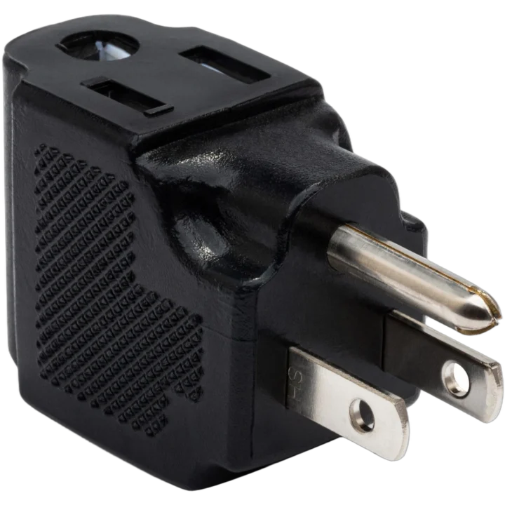 Hosa PWA-486 right-angle power adapter with NEMA 5-15R to NEMA 5-15P connectors