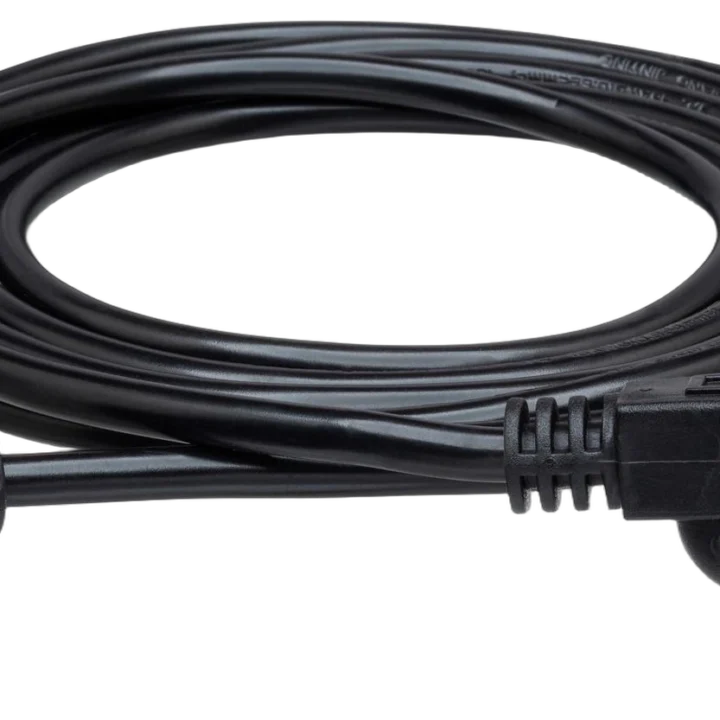 Hosa PWC-143 power cord showing IEC C13 connector and NEMA 5-15P plug detail