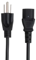 Hosa PWC-148 eight-foot power cord connected to professional audio equipment demonstrating real-world application