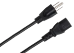 Hosa PWC-148 power cord IEC C13 connector detail showing professional audio equipment connection
