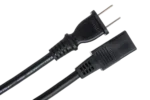 Hosa PWC-178 8-foot power cord IEC C9 to NEMA 1-15P connector close-up detail